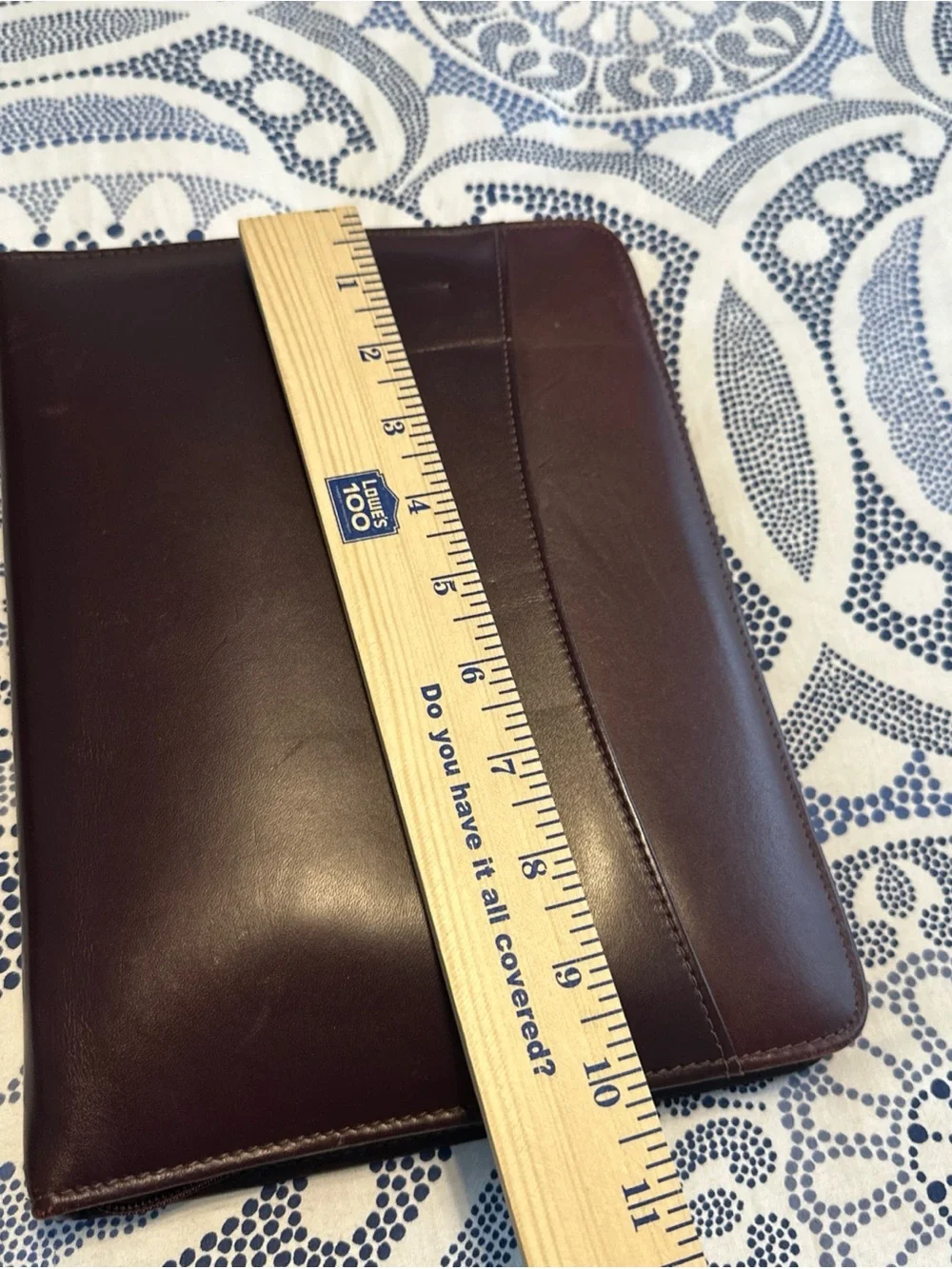 Day Runner Classic Genuine Leather 3-Ring Planner Organizer Burgundy Full Zipper